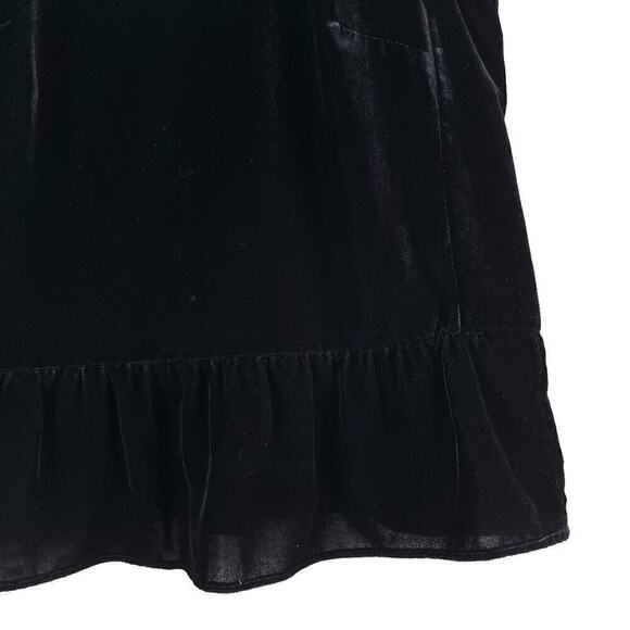 J.Crew Drapey Black Velvet Peplum Sleeveless Tank Top, Size‎ 8 - Picture 6 of 10